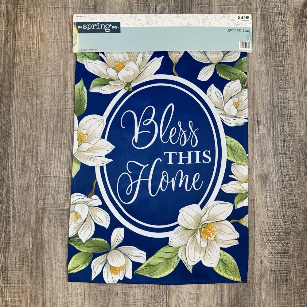 Hobby Lobby Spring Shop “Bless This Home” Magnolia Garden Flag 18x12.5 NWT